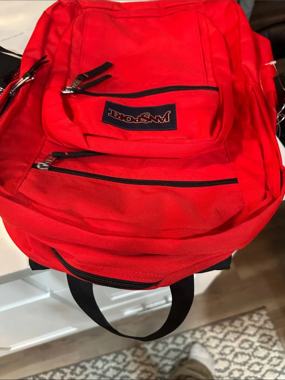 Jansport Red Classic Backpack with Black Accents